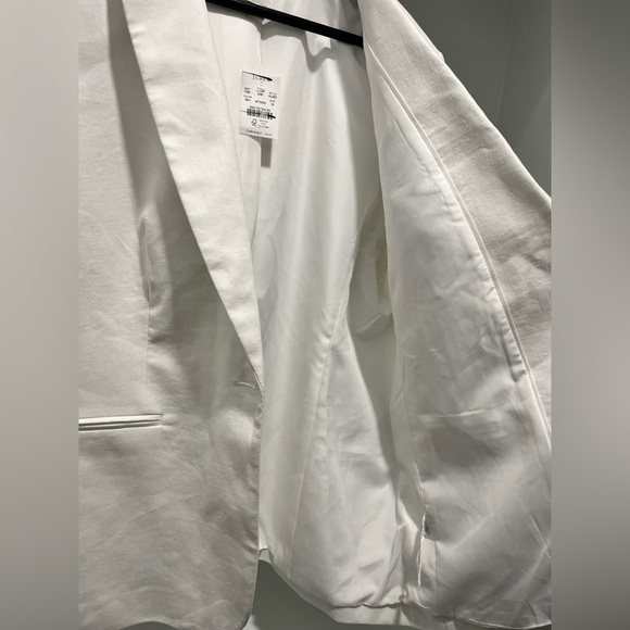 J. Crew Linen cotton Blend One Button Blazer White Size 16 NEW classic $198 - Picture 12 of 12